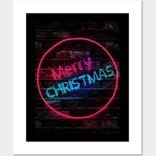 Merry Christmas NEON Posters and Art